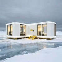 Capsule House en aluminium préfabriquée, pod modulaire, cabine préfabriquée Apple, anti-givre, anti-neige, verre isolant Low-E