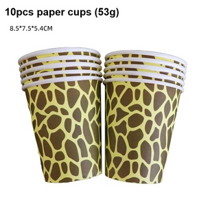 Kit de vaisselle pour fête sur le thème de la jungle et du safari à imprimé léopard, assiettes en papier, serviettes, bannière, fournitures pour célébration d'anniversaire sur le thème des animaux, pour 10 invités - Product Image 6