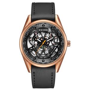 Luxury Mens Skeleton Automatic Watch Leather Strap Transparent Dial Mechanical Wristwatch Waterproof Luminous - Product Image 1