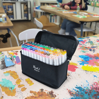 TOUCH Ensemble de marqueurs à double tête Pointe fine Stylo de croisement de graffiti coloré à base d'alcool et d'huile pour le dessin des étudiants