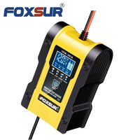 Chargeur de batterie FOXSUR 12V 24V 6A pour voiture, bateau, moto, chargeur de batterie au plomb à réparation par impulsions 12V 6A, chargeur de batterie LCD