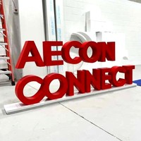 Lettres 3D en métal brossé argenté non lumineuses pour logo de bureau et marque de magasin