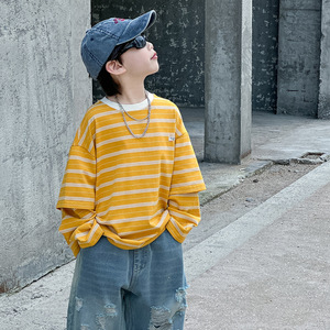 Felpa Sportiva a Maniche Lunghe per Bambini Primavera-Autunno con Motivo a Righe Tie-Dye, Felpa con Cappuccio Trendy <span class=keywords><strong>e</strong></span> Cool Stile Maschile, Felpa Patchwork da Uomo - Product Image 1