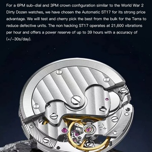 Nouveautés Montres automatiques 1908 pour hommes en acier inoxydable avec mouvement Seagull, montre-bracelet mécanique étanche 50M - Product Image 4