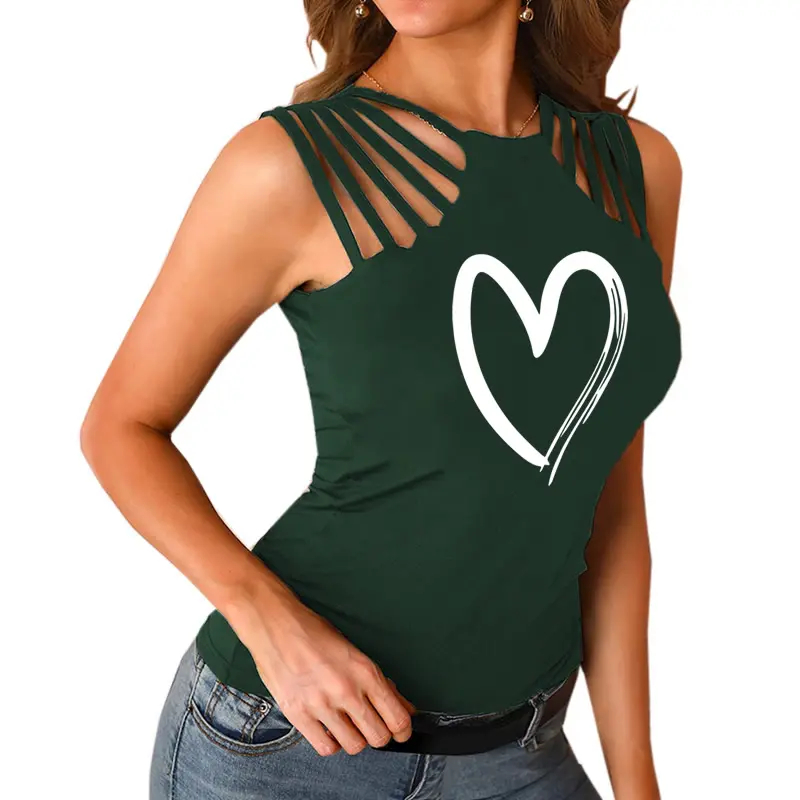 Dropshipping 2022 love Heart Valentine's Fashion Funny Custom logo Tshirt Tops sexy Sleeve Cute Off Shoulder shirts for women