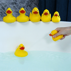 Juguetes De Baño De Plástico Personalizados Promocionales Patos De Goma Flotador Ponderado Race Surtido Negro Impreso Ducky Squeaky Baño Juguetes De Goma - Product Image 4