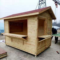 Kiosque de Noël pliable à montage rapide en gros, cabane de marché en bois, stand de marché en bois