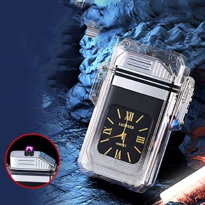 Mát tiện ích khám phá xách tay đa chức năng nước bằng chứng Bật lửa điện <span class=keywords><strong>USB</strong></span> có thể sạc lại với đồng hồ - Product Image 4