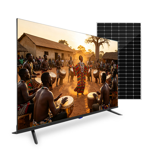 Solar Powered TV Chinese Source Factory Wholesale 32 43" 4K Full HD A+ Panel Android Google WiFi OEM ODM Smart Solar Television