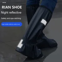 Surchaussures de Pluie Imperméables et Antidérapantes pour Hommes et Femmes, Épaissies, Tube Haut, Portables, Résistantes à l'Usure pour Extérieur