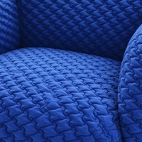 Canapé lounge en mousse de latex moulée, densité 70, douceur 40, tissu matelassé gaufré, fauteuil bleu royal