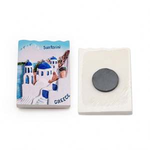 Imán de nevera con diseño personalizable, recuerdo griego en resina 3D, adorno de Santorini. - Product Image 1