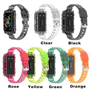 Bracelet de montre intelligente pour <span class=keywords><strong>Huawei</strong></span> Band 6/7/8/9/10, bracelet en caoutchouc TPU, boucle, étanche, réglable, bracelet de sport - Product Image 2
