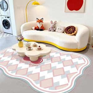 Alfombra Encantadora con Forma Novedosa y Patrón Geométrico, Imitación de Cachemira, Resistente a las Manchas, Decoración para el Hogar, Dormitorio, Sala de Estar - Product Image 1