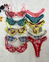 Bikini à micro string extrême pour filles, maillot de bain sexy à imprimé personnalisé, maillot de bain bikini léopard