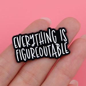 Broche en métal créative avec citation de dessin animé motivante, accessoires de mode - Product Image 3