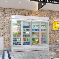 Réfrigérateurs et Congélateurs Commerciaux Verticaux à Portes Vitrées Série 1 2 3 pour Supermarchés, Vitrines Réfrigérées à Température Unique avec Ventilation