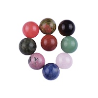 Batu Kristal Alami HZ Pink, Labradorit, Malasit, Agate, Ornamen untuk Hadiah, Bola Kristal Putih 16mm Grosir