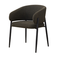 Chaises de salle à manger contemporaines en velours légères avec pieds en acier inoxydable argenté pour la maison, le bureau et l'appartement