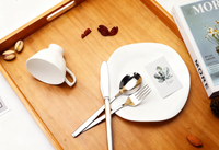 Design polyvalent de couleur unie, ensemble de table à manger minimaliste, couverts en acier inoxydable