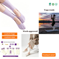 Chaussettes de Pilates personnalisées avec logo pour femmes, antidérapantes, respirantes, en coton, pour barre, ballet et entraînement à domicile
