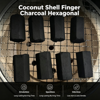 Charbon à chicha hexagonal de qualité supérieure, briquettes de charbon de noix de coco naturel, sans fumée, faible teneur en cendres, pour narguilé
