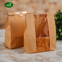 Sac d'emballage pour pain et toasts en papier kraft écologique recyclable de qualité alimentaire imprimé sur mesure VVG avec fenêtre pour les restaurants à emporter