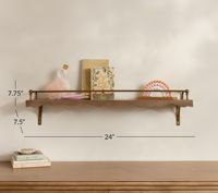 Étagère murale moderne en bois avec supports métalliques, étagère flottante pour le rangement et la décoration du salon, de la chambre et de la maison