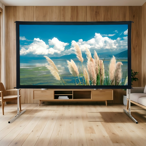 Écran pliable rapide de 84 pouces 16:9 avec <span class=keywords><strong>tissu</strong></span> anti-reflet en métal pour salon, home cinéma, visionnage de films, écrans de projection - Product Image 1