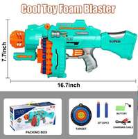 Pistolet à balles molles automatique électrique Gatling, 20 fléchettes, tambour rotatif, blaster en mousse rechargeable, jeu de tir pour enfants et garçons
