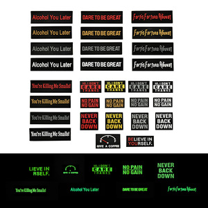 Topi bercahaya sihir berkilau karet lembut PVC tahan air frasa inspirasional Inggris tanpa sakit tidak ada rasa sakit tidak ada - Product Image 2