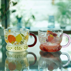 <span class=keywords><strong>Tasse</strong></span> <span class=keywords><strong>à</strong></span> <span class=keywords><strong>café</strong></span> en verre borosilicate <span class=keywords><strong>à</strong></span> motif de fruits original avec poignée, résistante <span class=keywords><strong>à</strong></span> la chaleur, pour la maison et le bureau - Product Image 4