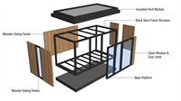 Cabañas Modulares Prefabricadas de Acero, Portátiles y Desmontables, Tipo Cápsula Inteligente, de 20 pies/40 pies, Modelo B5, para Uso en Hogar, Oficina y Hotel