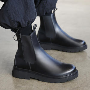 Nouvelles Bottes Chelsea pour Hommes 2026 – Style Britannique Automne-Hiver, Bottes Chukka Mi-Hautes en Cuir Véritable Antidérapantes pour Extérieur et Quotidien - Product Image 1