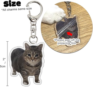 Vente chaude : 8 porte-clés en acrylique légers et imperméables avec des chats mignons, des chats qui parlent, des mèmes de chats - Product Image 3