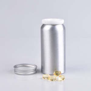 Récipient en aluminium pour vitamines Emballage de supplément Pot en aluminium Bouteille ronde en métal pour comprimés de pilules chimiques - Product Image 5