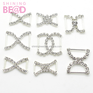 Conectores/Hebillas de Cristal con Pedrería para Bikinis, Venta al Por Mayor 2026, para Trajes de Baño de <span class=keywords><strong>Mujer</strong></span>, Hebillas Metálicas Plateadas para Bikinis/Tarjetas de Invitación - Product Image 2