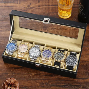 Montre à quartz de luxe haut de gamme pour homme, bracelet en acier inoxydable de 22 mm de largeur, boîtier en alliage, cadran en verre, idéale pour un cadeau de fête, coffret de six pièces - Product Image 4