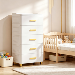 Mobile contenitore multiuso in plastica con 5 cassetti per camera da letto 45x29x86CM - Product Image 5