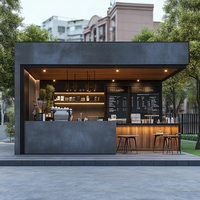 Centre commercial Kiosque à café portable Stand Café Restaurant Magasin Meubles Conception 3D Kiosque à café Café Bar à vendre