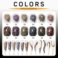 JTING Gel de plâtre 3D pour nail art, effet 4D 5D unique, peinture métallique en pots, 6 couleurs, OEM/ODM