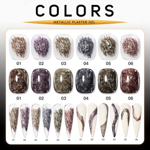 JTING Gel de plâtre 3D pour nail art, effet 4D 5D unique, peinture métallique en pots, 6 couleurs, OEM/ODM - Product Image 4