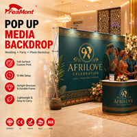 Mur photo portable FEAMONT pour réceptions de mariage et séances photo avec cadre réutilisable et design graphique personnalisé