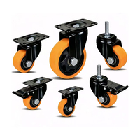 Mini roulettes pour meubles, noires, roulettes rigides, 1 pouce