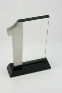 Premio de trofeo de placa de cristal <span class=keywords><strong>NO.1</strong></span> de Venta caliente con premio de trofeo personalizado de acero inoxidable para regalo de negocios y recuerdo - Product Image 4