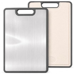 Tabla de Cortar de Titanio Puro de Grado Alimenticio, Doble Cara, Duradera, con Borde de Silicona Antideslizante para Cocina - Product Image 1