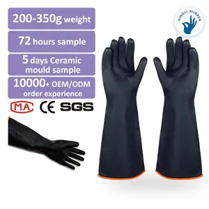 Xingli top sale EU type brand OEM factory price CE approved long reusable heavy duty industry rubber glove