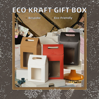 Boîte-cadeau en papier kraft recyclé avec logo personnalisé fenêtre transparente en PVC conception pliante pour bougie artisanat bonbons stockage des aliments pour sacs en papier