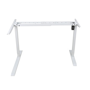 Escritorio eléctrico de esquina con altura ajustable en forma de L, con marco de metal blanco, para oficina en casa, estudio y juegos. - Product Image 5