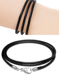 가죽 목걸이 끈과 클라스프, 남녀용 스테인리스 스틸 클라스프가 있는 꼬임 로프 목걸이 - Product Image 5